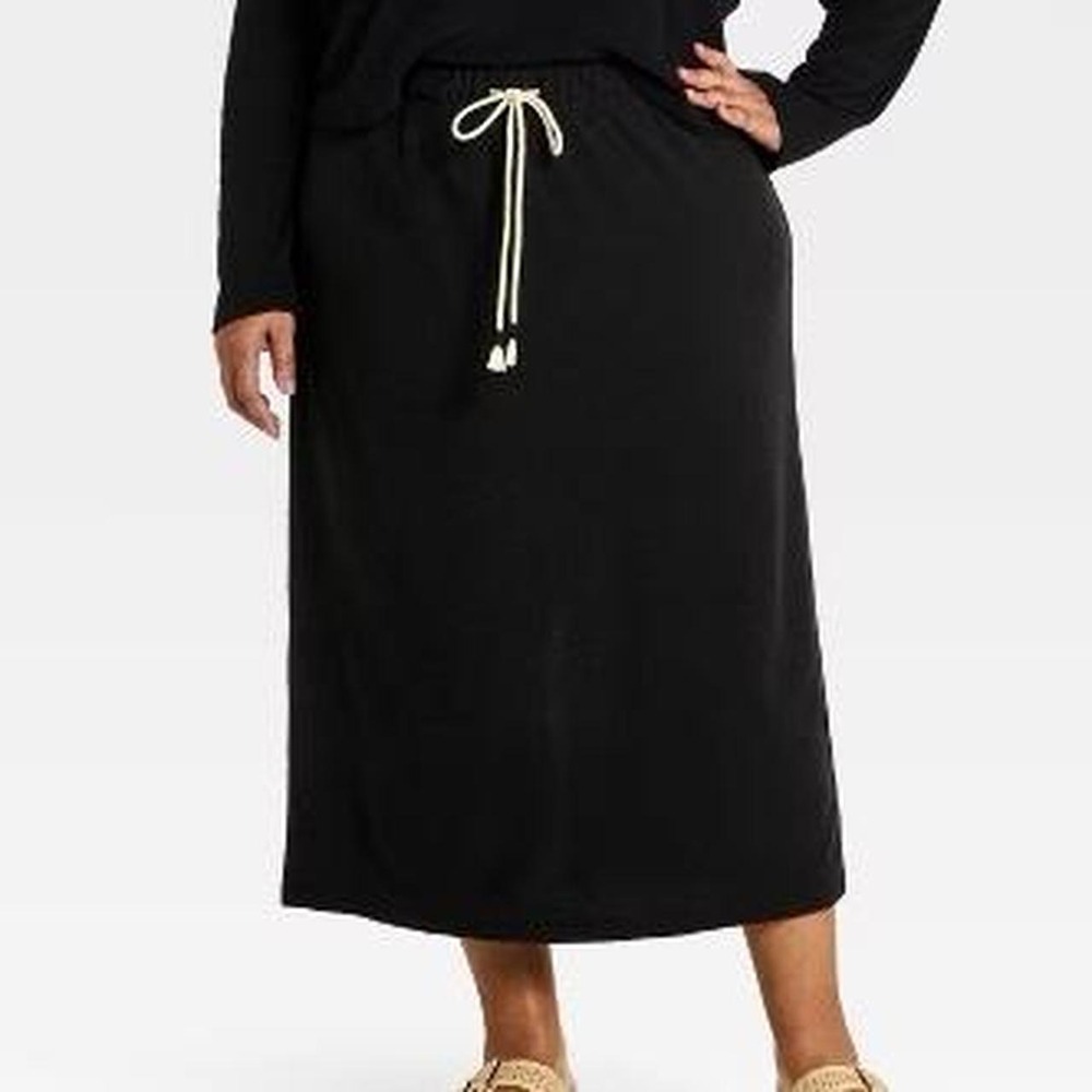 Universal Thread Women's Beach Midi Circle Skirt with Elastic Drawstring Waist